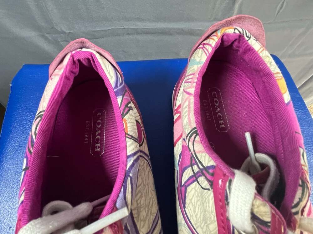 COACH Barret Poppy Love Design Fuchsia Pink Patent Leather Trim Y2K VTG  Casual - Picture 3 of 10